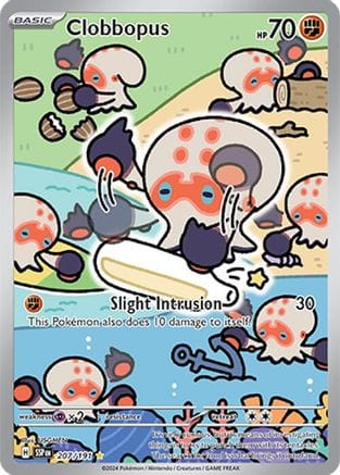 'Pokemon - 'Clobbopus 207/191  - Holofoil SV08 Surging Sparks - Illustration Rare