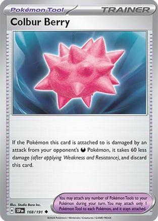 'Pokemon - 'Colbur Berry 168/191  - Reverse Holofoil SV08 Surging Sparks - Uncommon