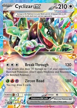 'Pokemon - 'Cyclizar ex 159/191  - Holofoil SV08 Surging Sparks - Double Rare