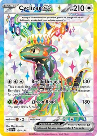 'Pokemon - 'Cyclizar ex 228/191  - Holofoil SV08 Surging Sparks - Ultra Rare