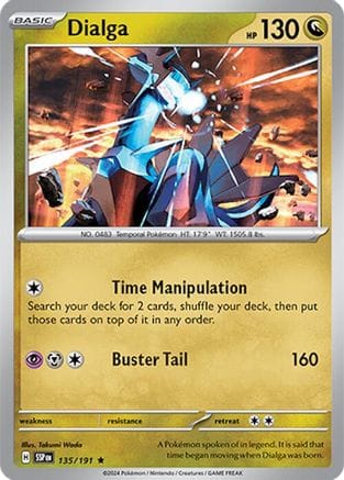'Pokemon - 'Dialga 135/191  - Holofoil SV08 Surging Sparks - Rare