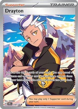 'Pokemon - 'Drayton 232/191  - Holofoil SV08 Surging Sparks - Ultra Rare