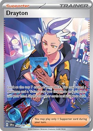 'Pokemon - 'Drayton 244/191  - Holofoil SV08 Surging Sparks - Special Illustration Rare