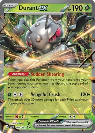 'Pokemon - 'Durant ex 004/191  - Holofoil SV08 Surging Sparks - Double Rare