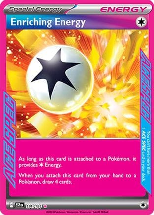 'Pokemon - 'Enriching Energy 191/191  - Holofoil SV08 Surging Sparks - ACE SPEC Rare