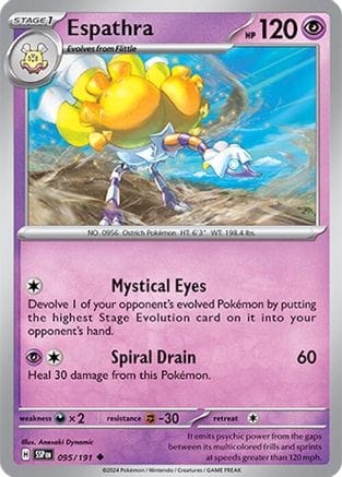 'Pokemon - 'Espathra 095/191  SV08 Surging Sparks - Uncommon