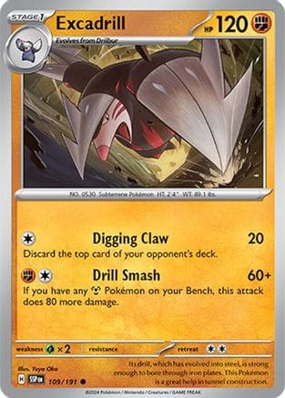 'Pokemon - 'Excadrill 109/191  SV08 Surging Sparks - Common