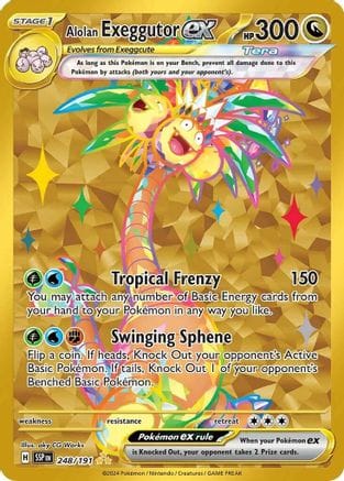 'Pokemon - 'Alolan Exeggutor ex 248/191  - Holofoil SV08 Surging Sparks - Hyper Rare