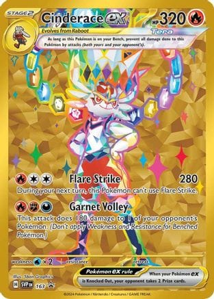 'Pokemon - 'Cinderace ex 163  - Holofoil SV Scarlet & Violet Promo Cards - Promo