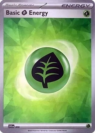 'Pokemon - 'Basic Grass Energy (Cracked Ice Holo) 009  - Holofoil SVE Scarlet & Violet Energies - Common