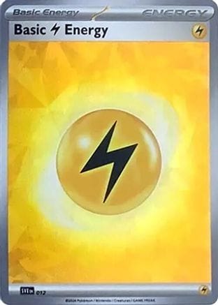 'Pokemon - 'Basic Lightning Energy (Cracked Ice Holo) 012  - Holofoil SVE Scarlet & Violet Energies - Common
