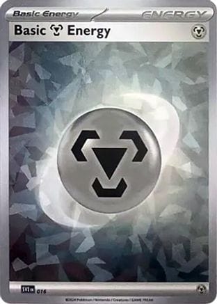 'Pokemon - 'Basic Metal Energy (Cracked Ice Holo) 016  - Holofoil SVE Scarlet & Violet Energies - Common