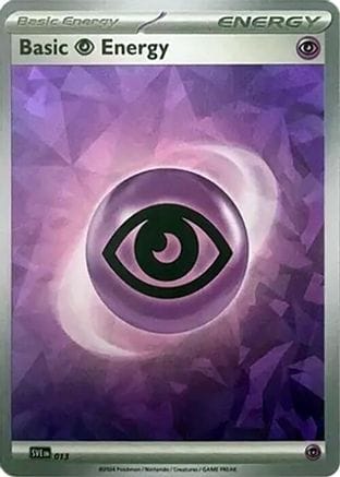 'Pokemon - 'Basic Psychic Energy (Cracked Ice Holo) 013  - Holofoil SVE Scarlet & Violet Energies - Common