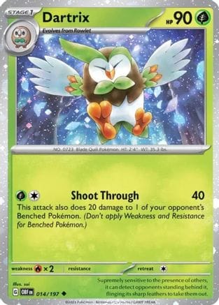 'Pokemon - 'Dartrix 014/197  - Holofoil Miscellaneous Cards & Products - Uncommon