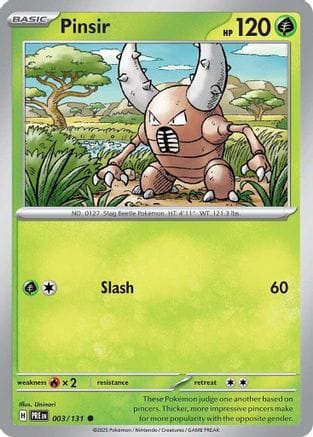 'Pokemon - 'Pinsir 003/131  SV Prismatic Evolutions - Common