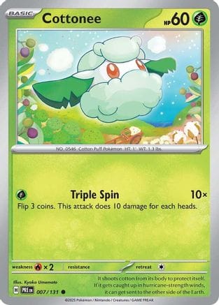 'Pokemon - 'Cottonee 007/131  SV Prismatic Evolutions - Common