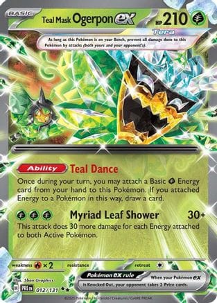 'Pokemon - 'Teal Mask Ogerpon ex 012/131  - Holofoil SV Prismatic Evolutions - Double Rare