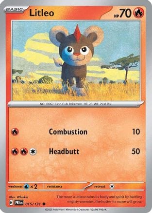 'Pokemon - 'Litleo 015/131  SV Prismatic Evolutions - Common