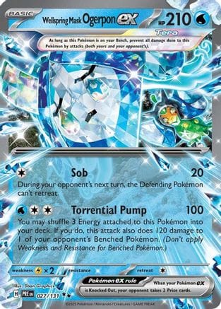 'Pokemon - 'Wellspring Mask Ogerpon ex 027/131  - Holofoil SV Prismatic Evolutions - Double Rare
