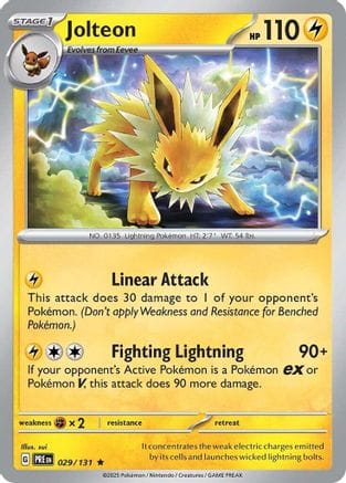 'Pokemon - 'Jolteon 029/131  - Reverse Holofoil SV Prismatic Evolutions - Rare