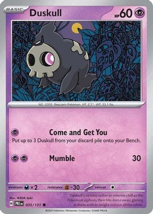 'Pokemon - 'Duskull 035/131  SV Prismatic Evolutions - Common