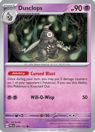 'Pokemon - 'Dusclops 036/131  SV Prismatic Evolutions - Common
