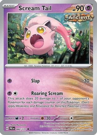 'Pokemon - 'Scream Tail 042/131  - Reverse Holofoil SV Prismatic Evolutions - Uncommon