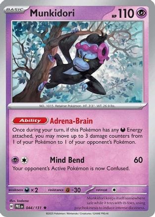 'Pokemon - 'Munkidori 044/131  - Holofoil SV Prismatic Evolutions - Rare