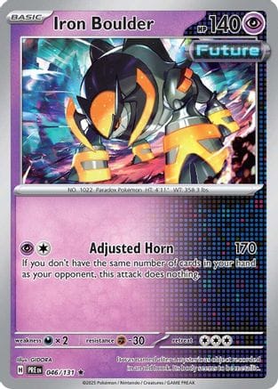 'Pokemon - 'Iron Boulder 046/131  - Holofoil SV Prismatic Evolutions - Rare