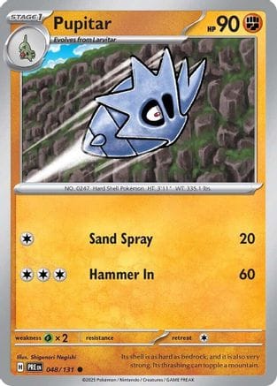 'Pokemon - 'Pupitar 048/131  SV Prismatic Evolutions - Common