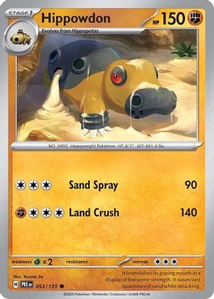 'Pokemon - 'Hippowdon 053/131  SV Prismatic Evolutions - Common