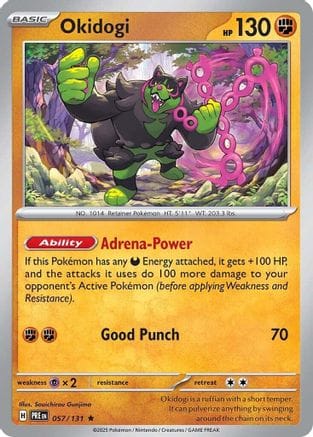 'Pokemon - 'Okidogi 057/131  - Holofoil SV Prismatic Evolutions - Rare