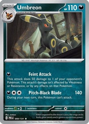 'Pokemon - 'Umbreon 059/131  - Holofoil SV Prismatic Evolutions - Rare