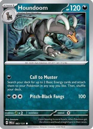 'Pokemon - 'Houndoom 063/131  - Reverse Holofoil SV Prismatic Evolutions - Common