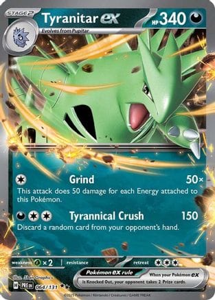 'Pokemon - 'Tyranitar ex 064/131  - Holofoil SV Prismatic Evolutions - Double Rare