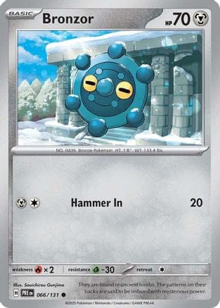'Pokemon - 'Bronzor 066/131  - Reverse Holofoil SV Prismatic Evolutions - Common