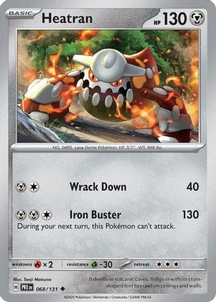 'Pokemon - 'Heatran 068/131  - Reverse Holofoil SV Prismatic Evolutions - Uncommon