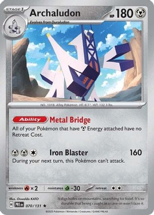'Pokemon - 'Archaludon 070/131  - Reverse Holofoil SV Prismatic Evolutions - Rare