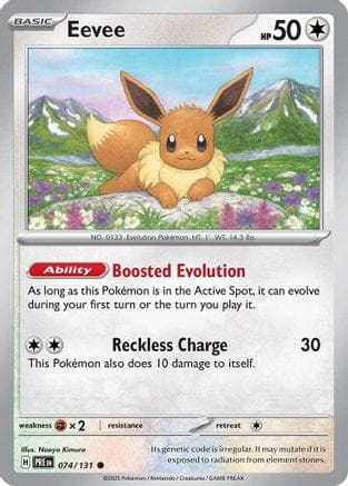 'Pokemon - 'Eevee 074/131  - Reverse Holofoil SV Prismatic Evolutions - Common