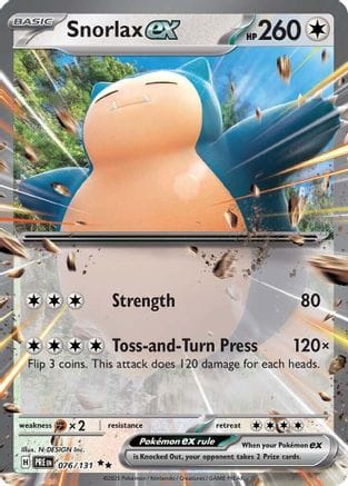 'Pokemon - 'Snorlax ex 076/131  - Holofoil SV Prismatic Evolutions - Double Rare