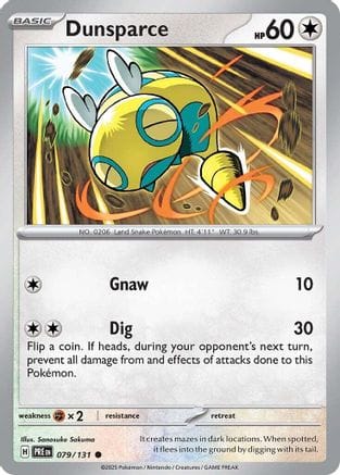 'Pokemon - 'Dunsparce 079/131  - Reverse Holofoil SV Prismatic Evolutions - Common