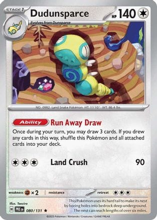 'Pokemon - 'Dudunsparce 080/131  - Holofoil SV Prismatic Evolutions - Rare