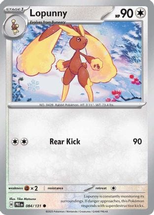 'Pokemon - 'Lopunny 084/131  - Reverse Holofoil SV Prismatic Evolutions - Common