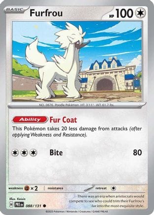 'Pokemon - 'Furfrou 088/131  - Reverse Holofoil SV Prismatic Evolutions - Common