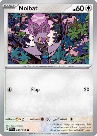 'Pokemon - 'Noibat 090/131  - Reverse Holofoil SV Prismatic Evolutions - Common