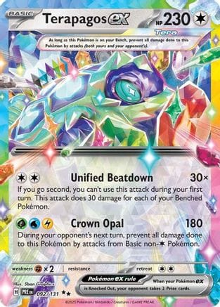 'Pokemon - 'Terapagos ex 092/131  - Holofoil SV Prismatic Evolutions - Double Rare