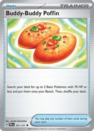 'Pokemon - 'Buddy-Buddy Poffin 101/131  - Reverse Holofoil SV Prismatic Evolutions - Uncommon