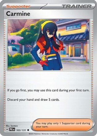'Pokemon - 'Carmine 103/131  - Reverse Holofoil SV Prismatic Evolutions - Uncommon