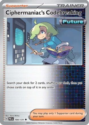 'Pokemon - 'Ciphermaniac's Codebreaking 104/131  - Reverse Holofoil SV Prismatic Evolutions - Uncommon
