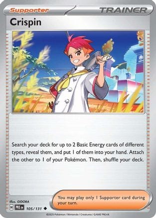 'Pokemon - 'Crispin 105/131  - Reverse Holofoil SV Prismatic Evolutions - Uncommon